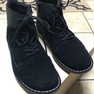 Black Nubuck leather booties.